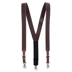 Nocona Belt Co Men's Antique Leather Buckle Suspenders with Detail Inlay - 1 of 3
