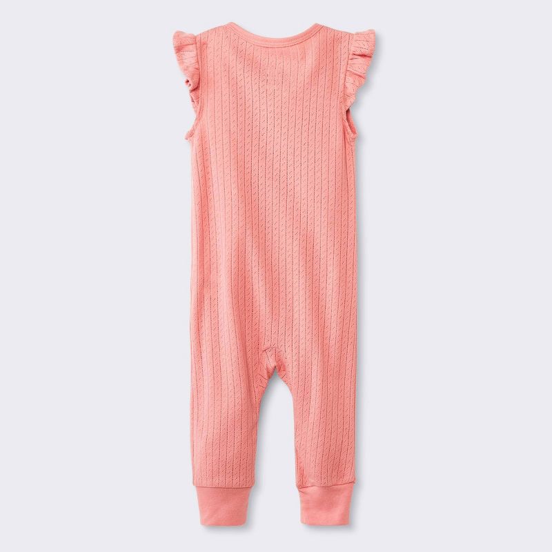 Baby Girls' Pointelle Romper with Headwrap - Cloud Island™ Pink, 3 of 6