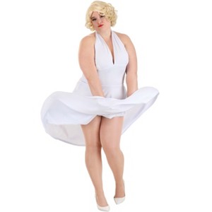 HalloweenCostumes.com Women's Plus Size Deluxe Marilyn Halter Dress Costume, Blonde Bombshell Celebrity Dress, Hollywood Icon Outfit - 1 of 2