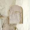 QingMoon Arched Bathroom Storage Cabinet, Metal Corner Cabinet in Wall with Mirror and Adjustable Glass Shelves for Small Spaces - 2 of 4