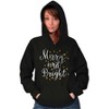 Christmas Merry and Bright Star Hoodie Sweatshirt Women Brisco Brands - 4 of 4
