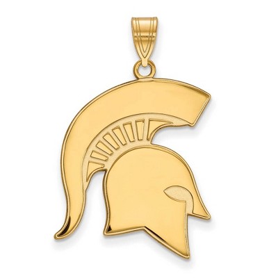 Black Bow Jewelry 14k Yellow Gold Michigan State Spartans NCAA Extra Large Pendant