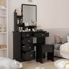 Hitow Vanity Table Makeup Set with Stool and Mirror with LED Lights Bedroom Decor - 3 of 4