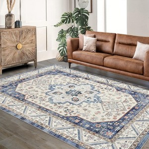 Short Pile Area Rugs for Living Room Carpets Boho Washable Large Rugs for Bedroom Modern Vintage Classic Lounge Rug - 1 of 4