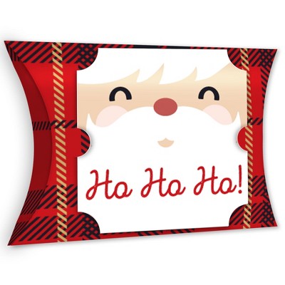 Big Dot of Happiness Jolly Santa Claus - Favor Gift Boxes - Christmas Party Large Pillow Boxes - Set of 12