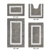 Hotel Bath Rug 100% Premium Cotton Tufted Weave Two Tone Reversible 4 Piece Bathroom Rug Set, Super Soft & Water Absorbent, Machine Washable Bathmat - 2 of 4