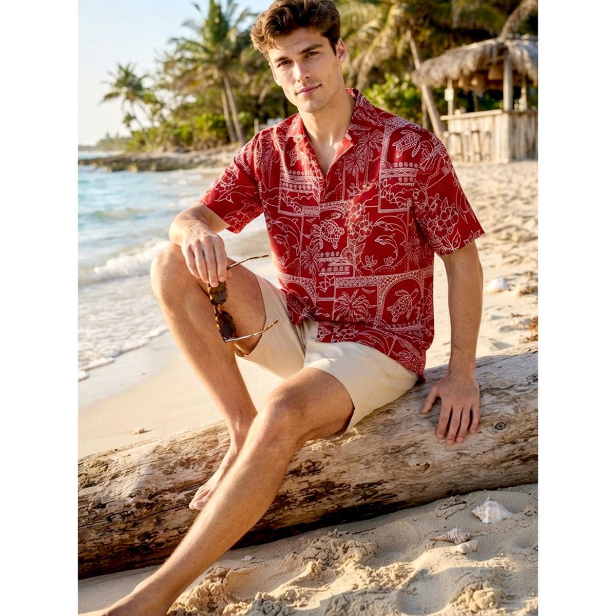 LA LEELA Mens Hawaiian Shirts Short Sleeve Button Down Shirt Mens Tropical Shirts Casual Vacation Summer Party Caribbean Shirts Funny 5XL Red,Floral - thumbnail 3
