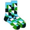 Green Abstract Geometric Pattern  Socks from the Sock Panda (Men's Sizes, Adult Large) - 3 of 3