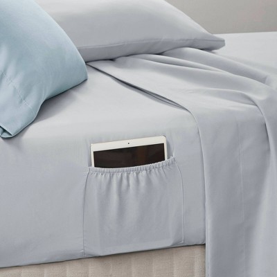 Blue Floral Microfiber Twin Bed in a Bag Set