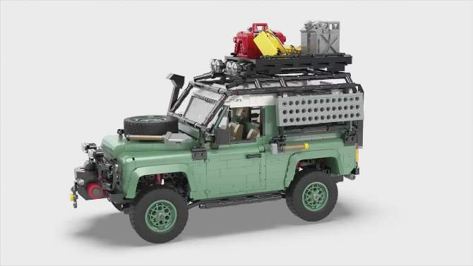 LEGO Icons Land Rover Classic Defender 90 Model Car Building Set 10317, 2 of 8, play video