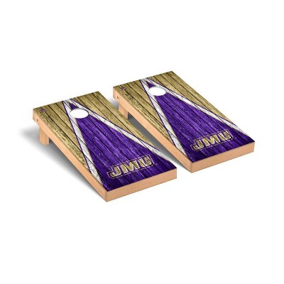 NCAA James Madison Dukes Premium Cornhole Board Triangle Weathered Version