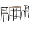 NicBex 3-Piece Storage Oval Dining Table Set & Backrest Chairs for Kitchen,Dining Room,Restaurant,Modern Dinette Set with Metal Frame - 4 of 4