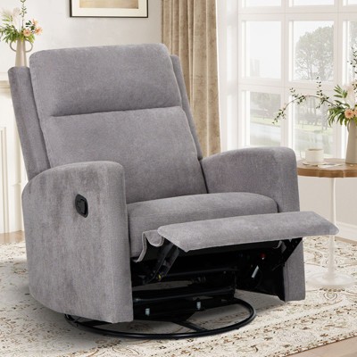 Swivel Rocking Recliner, Fsc Certified Fabric Glider Sofa Chair With ...