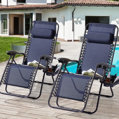 Sonkuki Patio Zero-gravity Chair Recliner Folding Textilene Chair