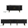 YOOCOZZ TV Stand & Coffee Table Set with Charging Station,Sliding Doors and Solid Wood Legs - 2 of 4