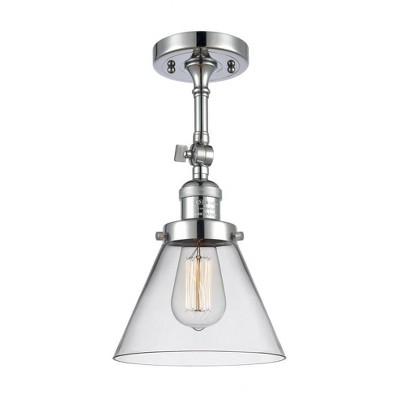 Cone - 1 Light Semi-Flush Mount In Industrial Style-14.5 Inches Tall and 7.75 Inches Wide