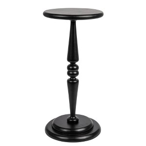 Storied Home Bishop Pedestal Cocktail Side Accent Table Black: Round Acacia Wood, No Tools Assembly, 25" Height - 1 of 4