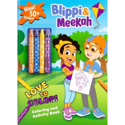 Blippi: Blippi and Meekah Love to Color! - (Color & Activity with Crayons) by  Editors of Studio Fun International (Paperback)