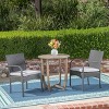 Christopher Knight Home Lindy Outdoor Acacia Wood and Wicker 3 Piece Bistro Set - 2 of 4
