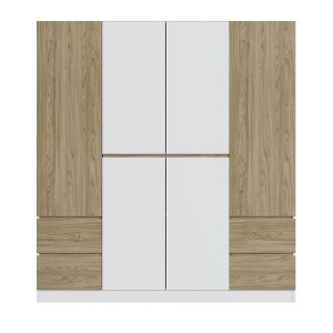 TIRAMISUBEST 6-Doors Wooden Wardrobe Storage for Bedroom - Mobile Lateral Filing Cabinet Locking Wheels Adjustable Shelf - 1 of 4