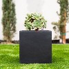 Rosemead Home & Garden, Inc. Square Concrete Outdoor Planter Pot Black 10"x10" - 4 of 4