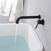 Sumerain Matte Black Tub Faucet Wall Mount Bath Tub Filler Extra Long Spout, Brass Rough-in Valve - 3 of 4