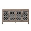 59.8'' Hollow Carved Sideboard Cabinet with Adjustable Shelves,4-Door Country Console Table for Living Room or Kitchen-Baofuwish - 3 of 4