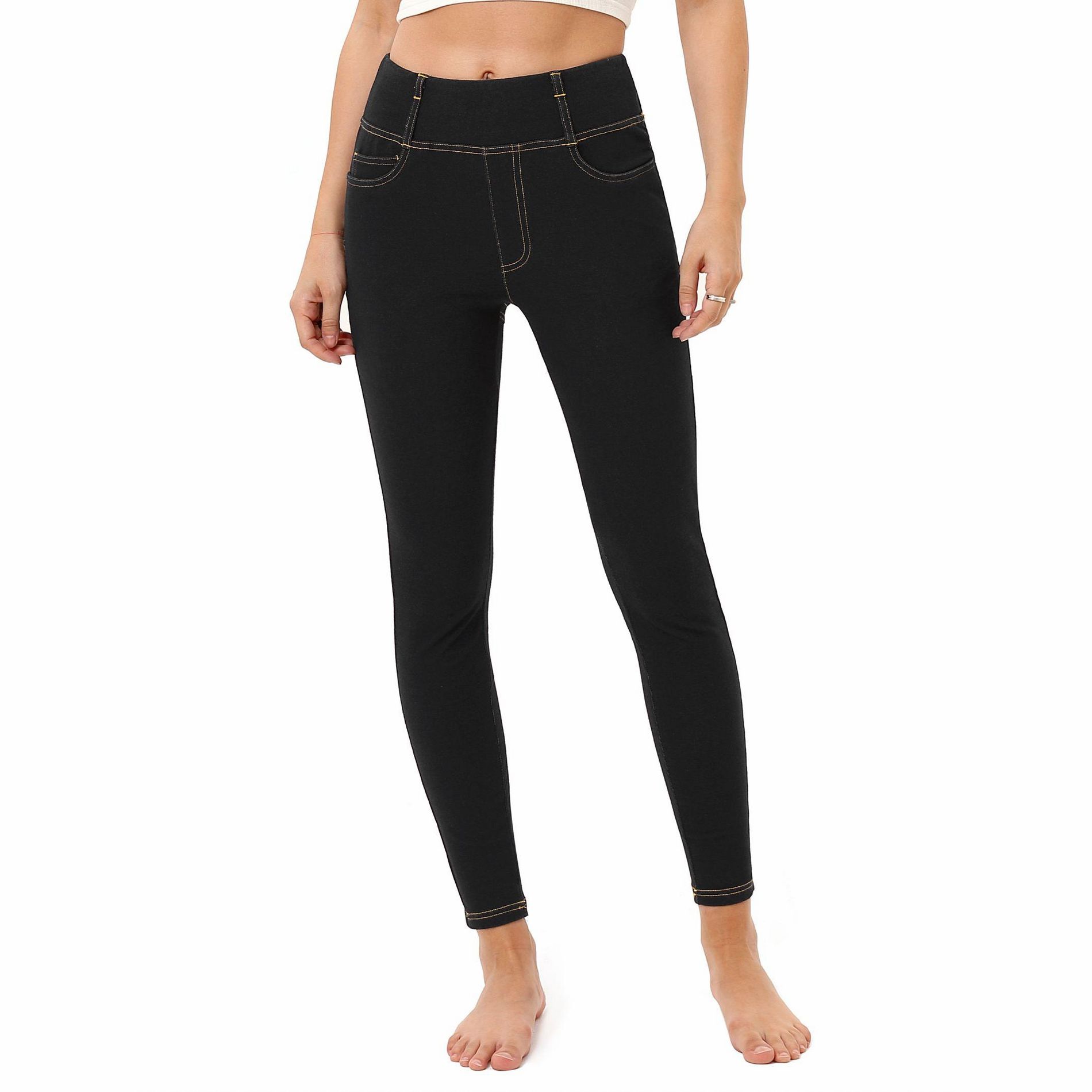 Coolmee Women's High Waisted Jeans Pull On Jeggings Tummy Control Skinny Trendy Jeans Leggings