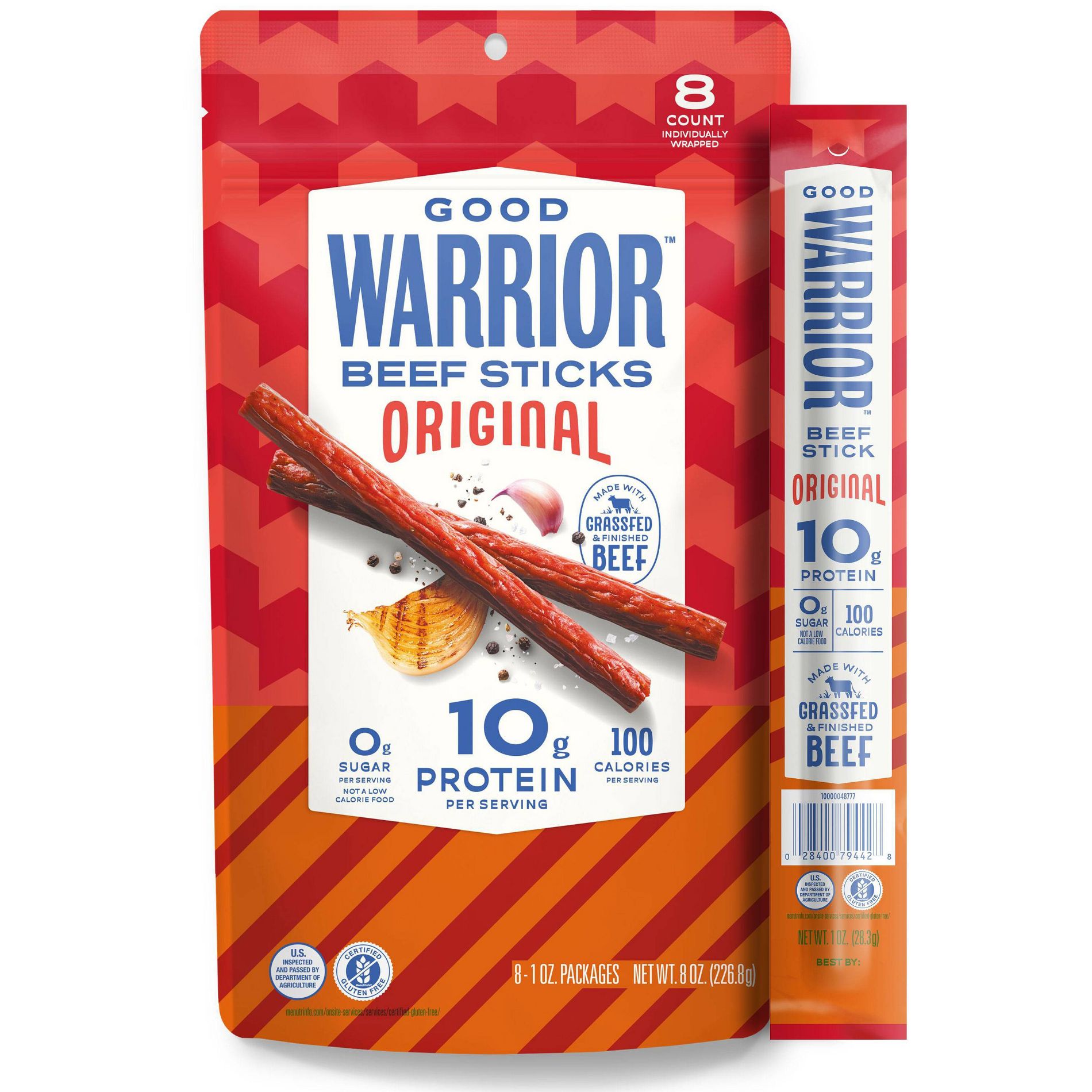 Good Warrior Original Beef Meat Sticks - 8oz/8ct