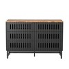 Racxily 6-Drawer Double Dresser, Slatted Grille Design with MDF & Metal Legs - 2 of 4