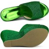 Allegra K Women's Glitter Platform Slip-on Wedge Heels Sandals - 4 of 4
