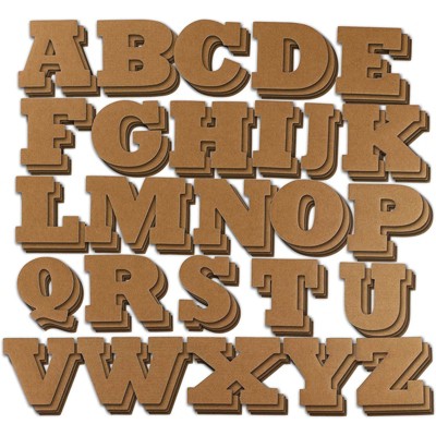 Juvale 104 Piece Cardboard Alphabet Letters A-Z for Kids, DIY Crafts, Stencils, Decor, 4.5 x 3 in