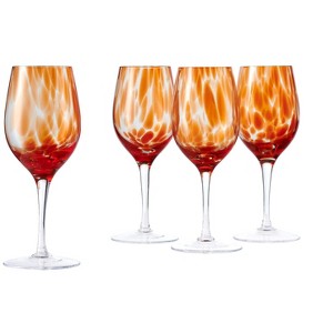 Blue Rose Polish Pottery Hand blown Wine Glass Set - 1 of 1
