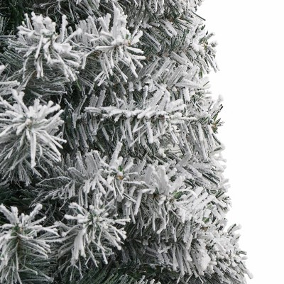 Slim 106.3" White PVC Outdoor Christmas Tree with Metal Stand