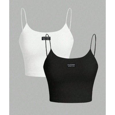 TIME HOLLOW Letter Graphic Summer Tank Top