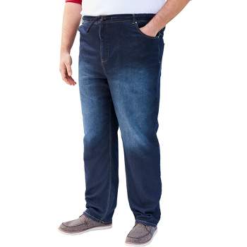 KingSize Men's Big & Tall 5-Pocket Relaxed Fit Denim Look Sweatpants Jeans