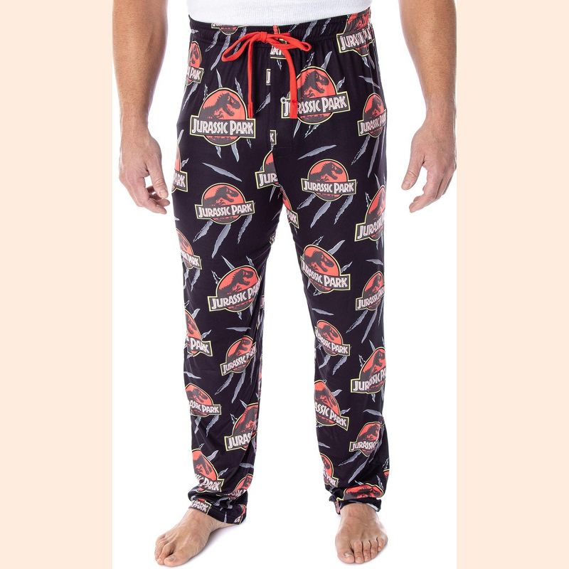 Jurassic Park Men's Allover Pattern Sleep Lounge Pajama Pants, 1 of 6