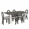 VYNXARIA Modern 7-Piece Dining Table Set with Trestle Dining Table and 6 Upholstered Dining Chairs, Compact Kitchen Table Set for 6 - 2 of 4