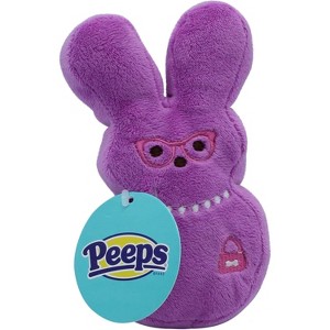 Peeps for Pets Plush Bunny Purple Lady Squeaky Dog Toy - Medium - 1 of 1
