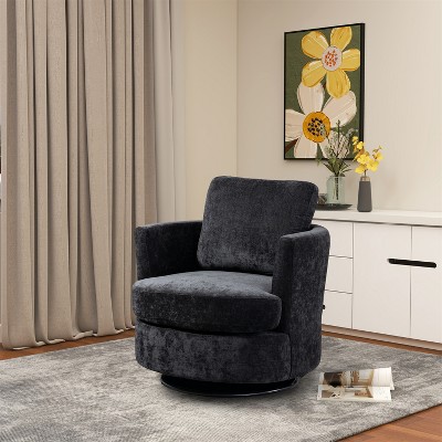 Karen 30 Seat Wide Chenille Upholstered Round Swivel Backrest