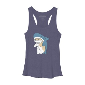 Women's Design By Humans cat shark By Mob0 Racerback Tank Top - 1 of 3
