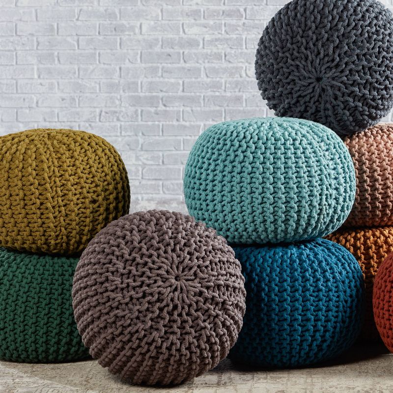 20&#34; Round Modern Knitted Pouf Ottoman Green - Jaipur Living, 4 of 5