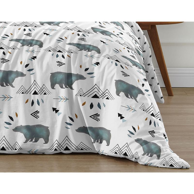 Sweet Jojo Designs Full/Queen Comforter Bedding Set Bear Mountain Blue and White 3pc, 6 of 7