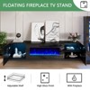 AMERLIFE Entertainment Center Set Include Floating TV Stand with Electric Fireplace & 2 Bookcases - 4 of 4