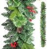 MOEPISY Pre-lit Christmas Garland 9FT with 100 Warm Lights, Snow Tipped Pine - 2 of 4
