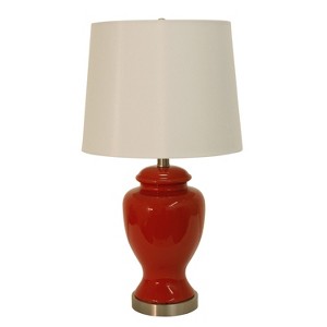 Lorren Ceramic Table Lamp Maroon (Lamp Only) - Decor Therapy, Red