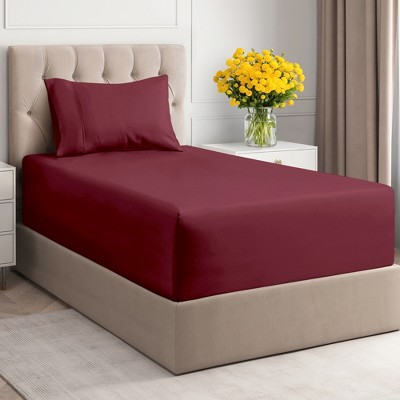 100% Cotton 400 TC 4 Piece Sheet Set - Extra Deep Pocket for 18"-24" Mattresses - CGK Linens