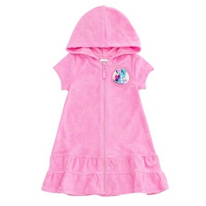 Disney Junior Girls Loop Terry Cloth Hooded Zip Up Swim Cover Up Little Kid to Big Kid - 1 of 4