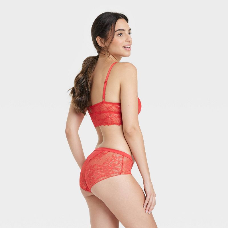 Women's Micro and Lace Hipster Underwear - Auden™ Red, 3 of 8
