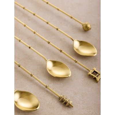 Matte Gold Stainless Steel Cocktail Stirrers, Set of 6